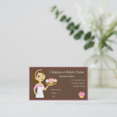 Brünetter/rosa Visitenkarte (Stehend Vorderseite)