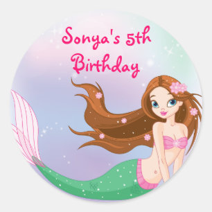 Brünetter Runder Aufkleber