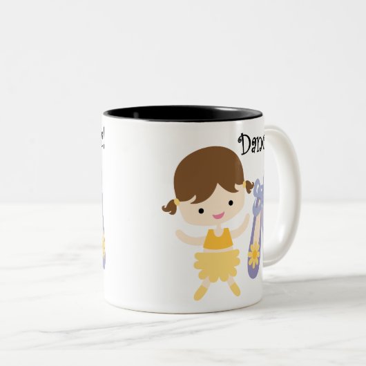 Brünetter Tänzer Zweifarbige Tasse (VorderseiteRechts)