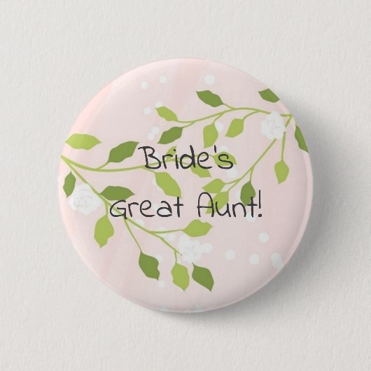 Brünettes Brautrosa geerntet Button (Vorderseite)