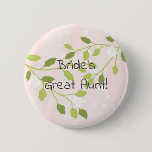 Brünettes Brautrosa geerntet Button