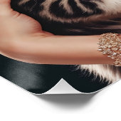 Brünettes Button mit Niedlichem Kitten Portrait Po Poster (Ecke)