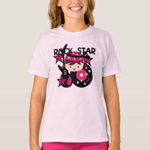 Brünettes Felsen-Stern-Mädchen T-Shirt