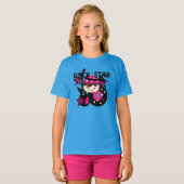 Brünettes Felsen-Stern-Mädchen T-Shirt (Vorne ganz)