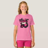 Brünettes Felsen-Stern-Mädchen T-Shirt (Vorne ganz)