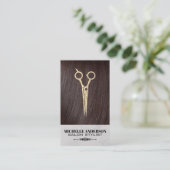 Brünettes Haar | Haarsalonschere Visitenkarte (Stehend Vorderseite)