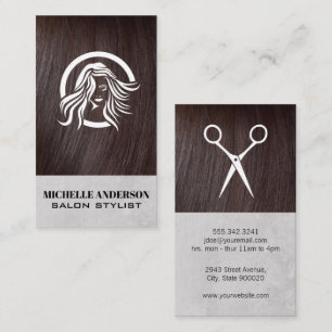Brünettes Haar Hair Stylist Salon Visitenkarte