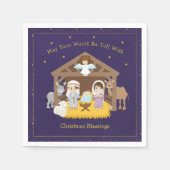 Brünettes Krippenpapier Napkin Serviette (Vorderseite)