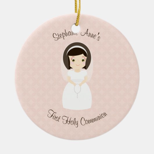 Brünettes Mädchen der ersten Heiligen Kommune Keramikornament (Vorne)