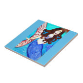 brünettes Meerjungfliesen Fliese (Seite)