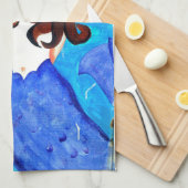 brünettes Meerjunghandtuch Geschirrtuch (Viertel Falte)