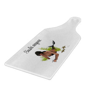 Brünettes Mermaid Starfish Paddle Cutting Board Schneidebrett