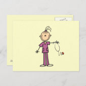 Brünettes Strichmännchen Nurse Postkarte (Vorne/Hinten)