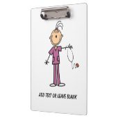 Brünettes weibliches Klemmbrett der (Links)