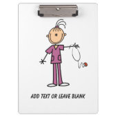 Brünettes weibliches Klemmbrett der (Vorderseite)