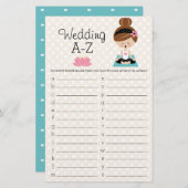 Brünettes Yoga Brautparty Hochzeit A-Z Game (Vorne/Hinten)