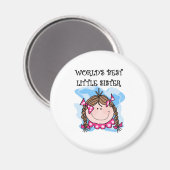 Brunettte Best Little Sister Magnet (Vorderseite/Rückseite)