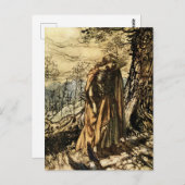 "Brunhilde Dazed and Albewaffed" von Arthur Rackha Postkarte (Vorne/Hinten)