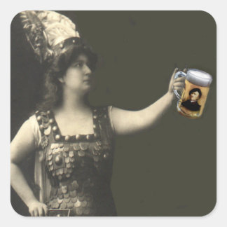 BRUNHILDE HOLT EINEN STEIN QUADRATISCHER AUFKLEBER