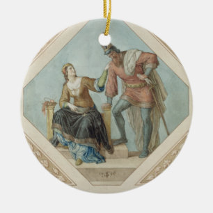 Brunhilde und Hagen, Illustration für 'das Niebel Keramik Ornament