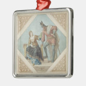 Brunhilde und Hagen, Illustration für 'das Niebelu Silbernes Ornament (Links)