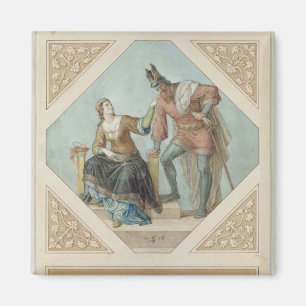 Brunhilde und Hagen, Illustration für "The Niebelu Magnet