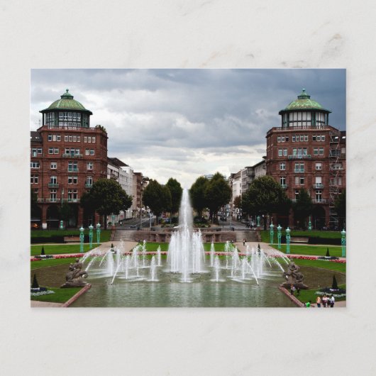 Brunnen am Friedrichsplatz, Mannheim, Deutschland Postkarte (Vorderseite)