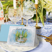 Brunnen Blume tauben Hochzeit Danke Karte