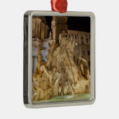 Brunnen der 4 Flüsse, Marktplatz Navona, Rom Ornament Aus Metall (Rechts)