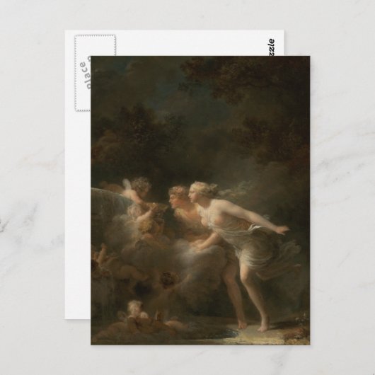 Brunnen der Liebe von Jean-Honore Fragonard Postkarte (Vorne/Hinten)