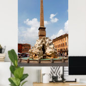 Brunnen der vier Flüsse, Rom Italien Poster (Heimbüro)