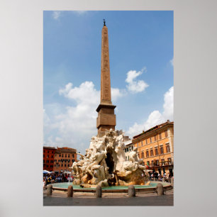Brunnen der vier Flüsse, Rom Italien Poster