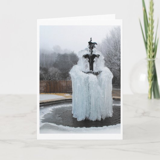 Brunnen gefroren feiertagskarte (Vorderseite)