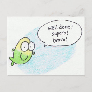 Brunnen getan, Super, Bravo, Fisch-Postkarte Postkarte