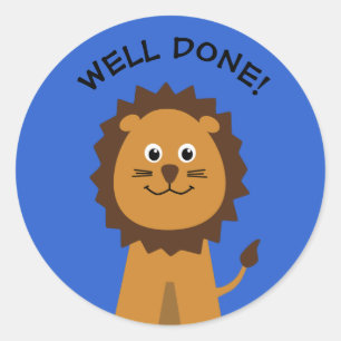 Brunnen getane Löwelehrer blau Runder Aufkleber