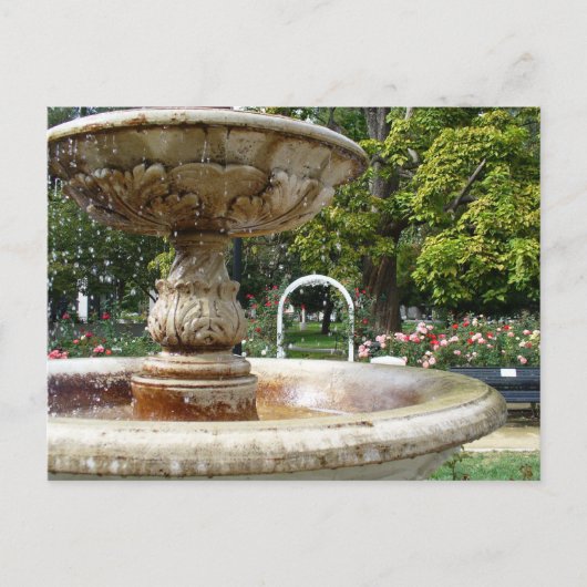 Brunnen im Park Postkarte (Vorderseite)