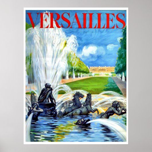 Brunnen im Schloss Versailles, Frankreich Poster (Vorne)