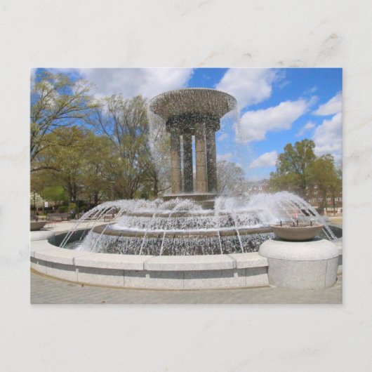 Brunnen im Zentrum von Cary, North Carolina Postkarte (Vorderseite)