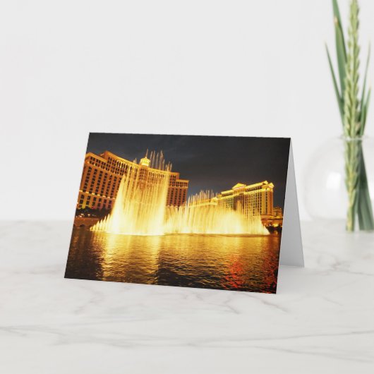 Brunnen in Las Vegas Feiertagskarte (Vorderseite)