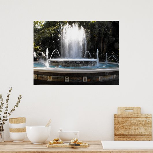 Brunnen in Marbella Spanien Poster (Küche)