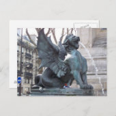 Brunnen in Paris bei Notre Dame Postkarte (Vorne/Hinten)
