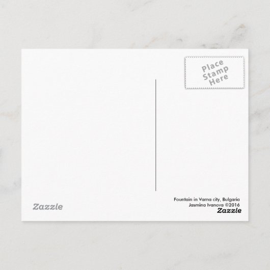 Brunnen in Varna Stadt, Bulgarien Postkarte (Rückseite)