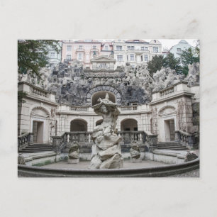 Brunnen mit Neptun-Statue in Prag Einladungspostkarte