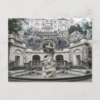 Brunnen mit Neptun-Statue in Prag Feiertagspostkarte