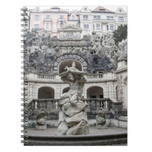 Brunnen mit Neptun-Statue in Prag Notizblock