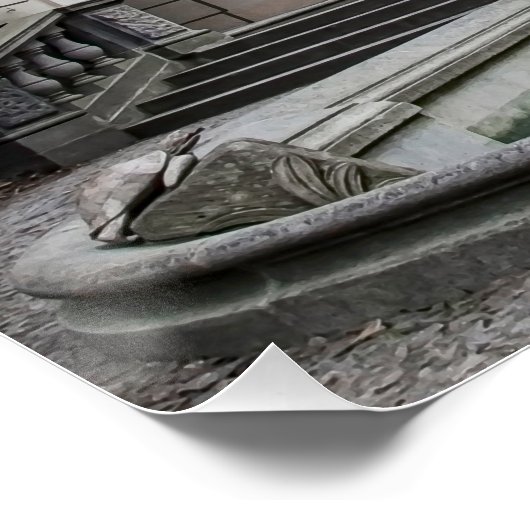 Brunnen mit Neptun-Statue in Prag Poster (Ecke)