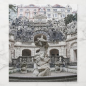 Brunnen mit Neptun-Statue in Prag Weinetikett (Einzelnes Label)