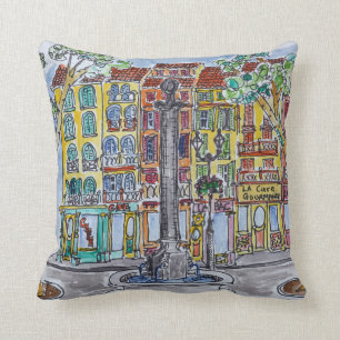 Brunnen Place de l'Hotel de Ville Kissen