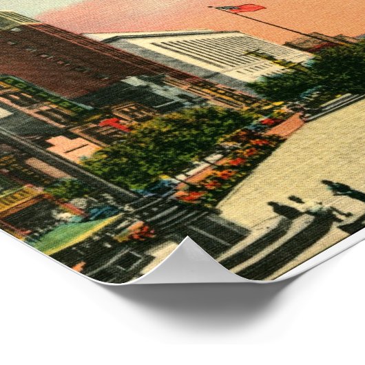 Brunnen Platz, Cincinnati, Ohio Vintag Poster (Ecke)