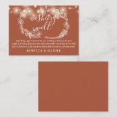 Brunnen Saitenlichter Terracotta Wedding Begleitkarte (Vorne/Hinten)